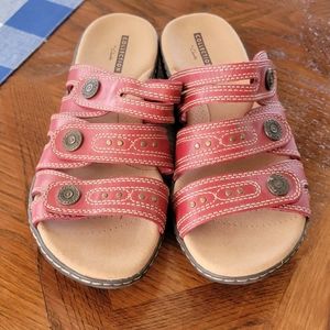 Clarks adjustable sandals.